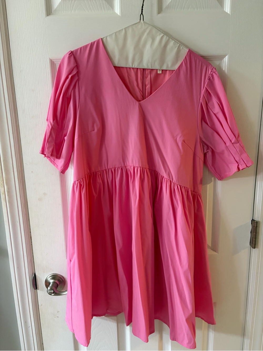 Boutique Brand Bright Pink Short Sleeve Babydoll Dress- Worn Once